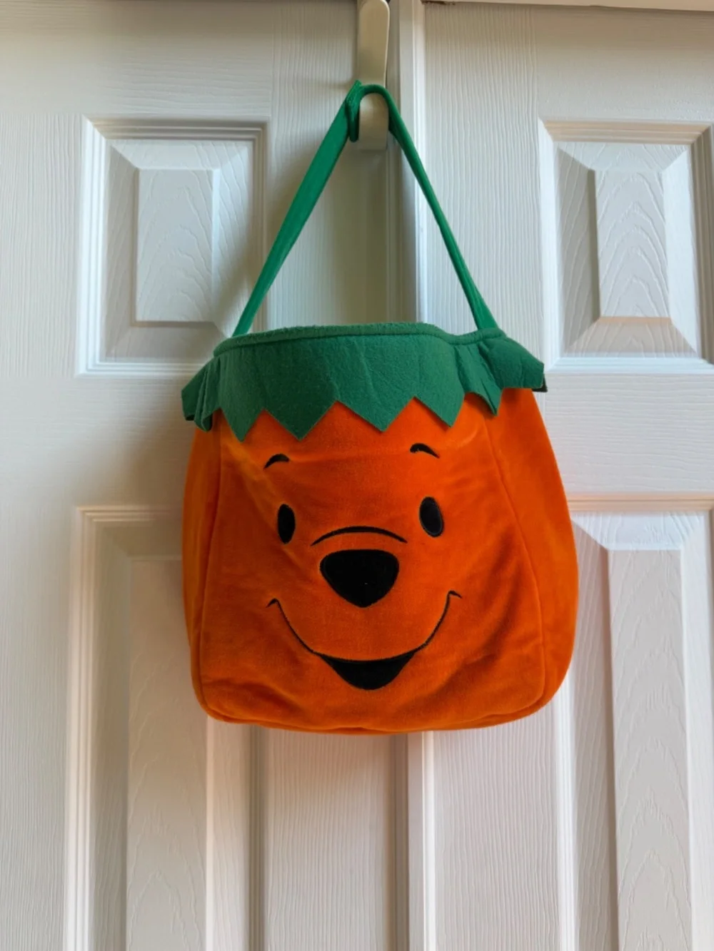 Disney Store Winnie the Pooh Halloween Plush Jack-o'-Lantern Treat Bag Tote